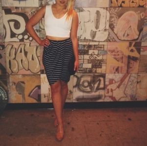 Pencil Skirt XS Blue/White Stripe